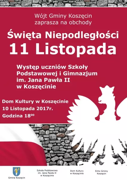 Zapraszamy na Święto Niepodległości w Koszęcinie