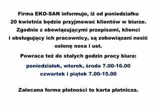 Informacja z EKO-SANu