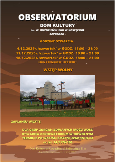 OBSERWATORIUM - DOM KULTURY ZAPRASZA