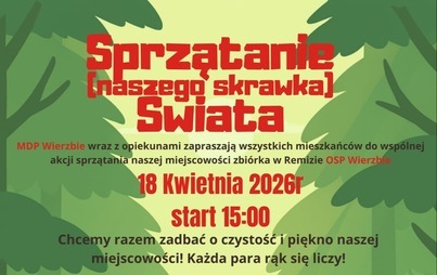 fragment plakatu informacyjnego - sprzątanie naszego skrawka świata